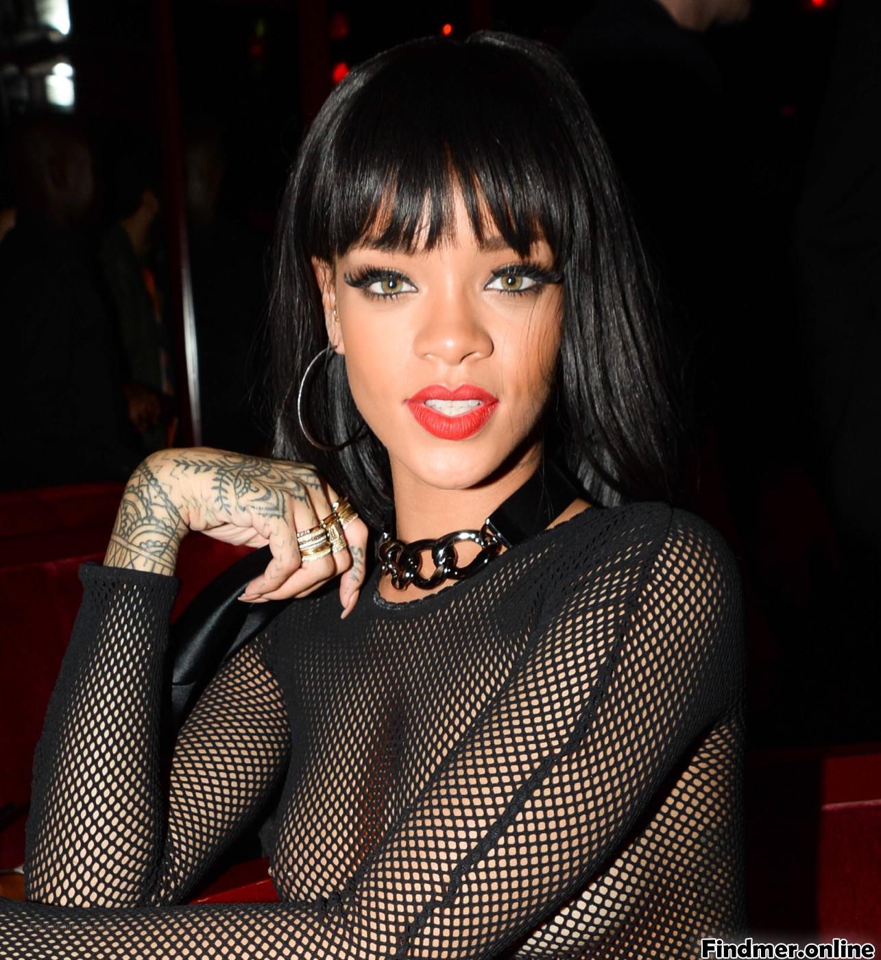 Rihanna Nude Sheer See Through Dress Nip Slip Photos Leaked - EroMe