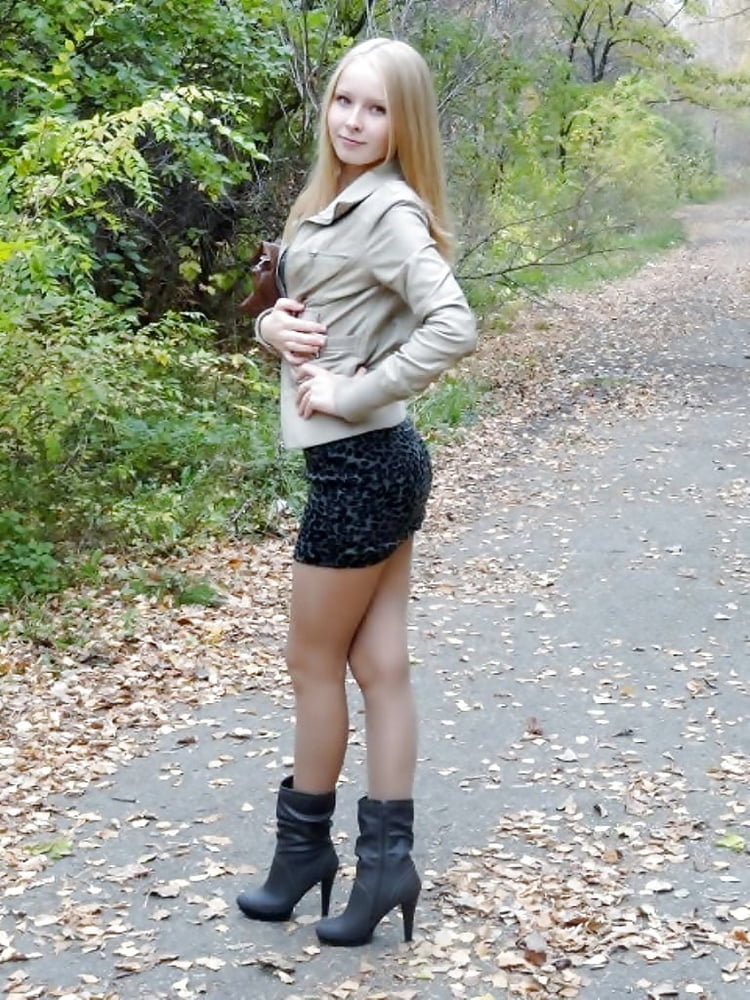 Blonde highheels miniskirt sluts #yO4Xspd5